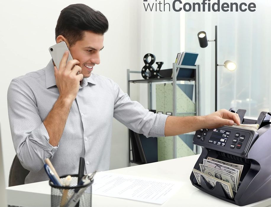 Nova! Máquina contar notas dinheiro valor total. Totalizadora