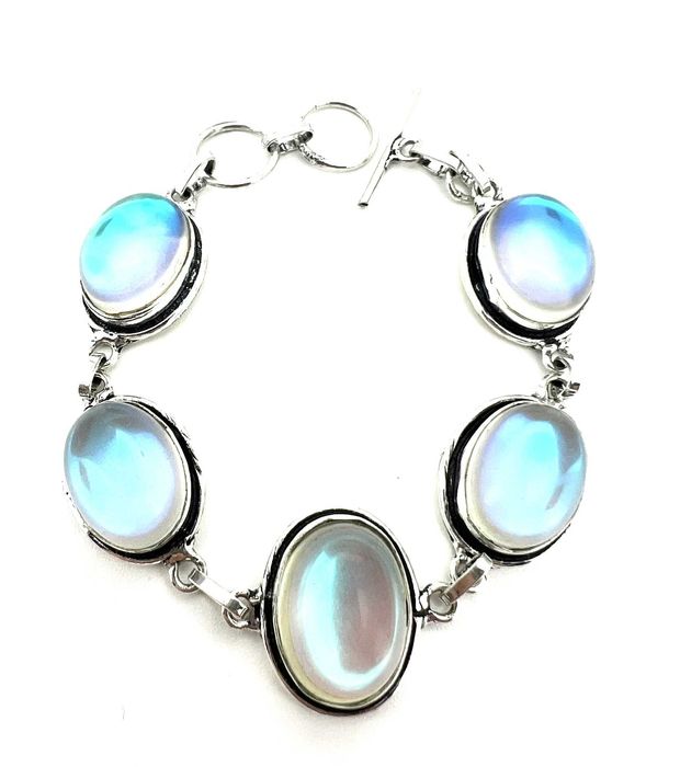 Unikatowa bransoletka z kamieniem naturalnym mleczny opalit