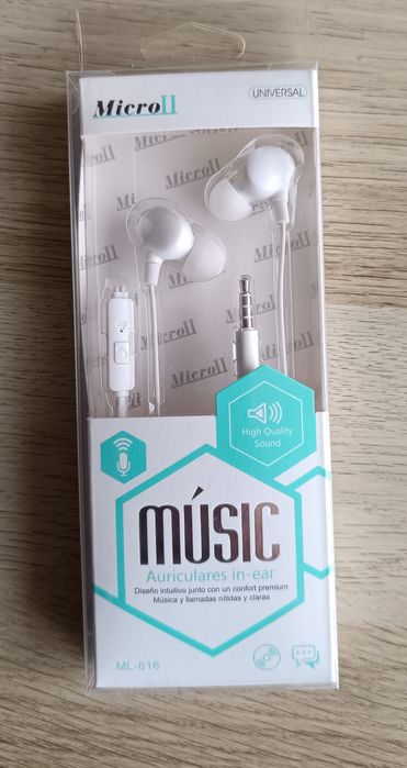 Fones de ouvido MicrolI brancos