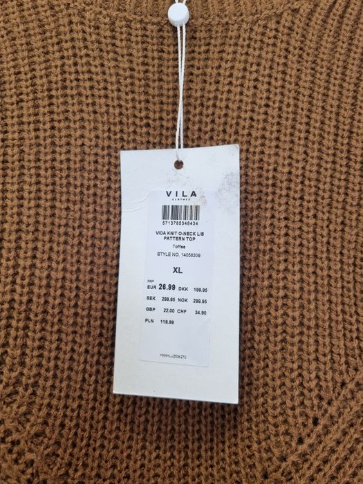 Sweter Vila Vioa Knit O-Neck L/S Pattern Top roz. 42/XL