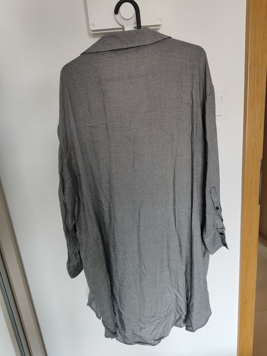Sukienko tunika oversize w mini pepitkę