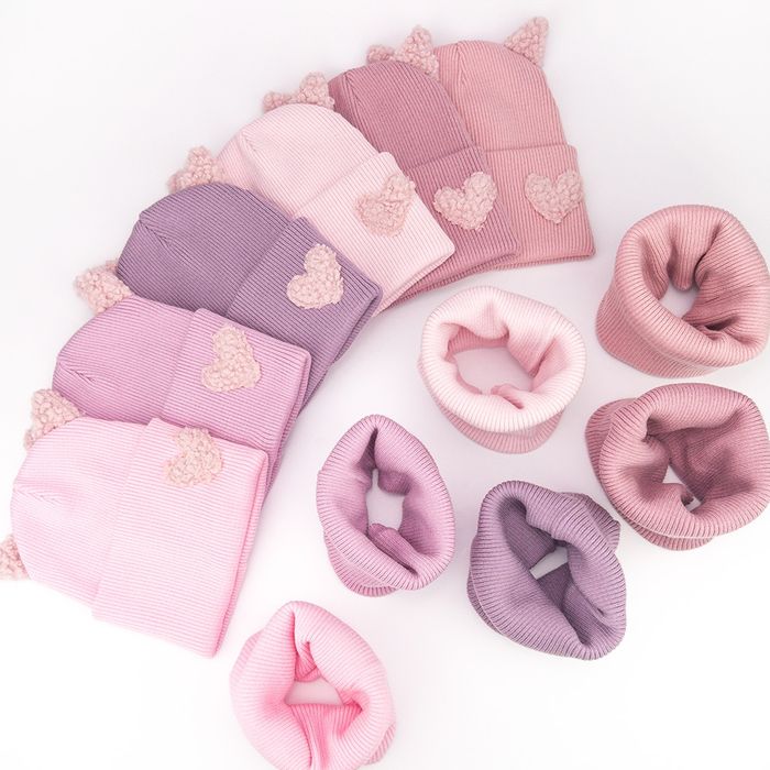 Шапка хомут з вушками для дівчинки