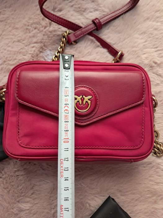 Pinko torebka z NFC Gate Camera Case czerwona listonoszka złoty łańcus