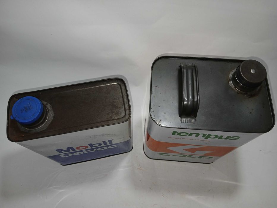 Latas Oleo antigas - Mobil Delvac + Galp Tempus - Excelente condições