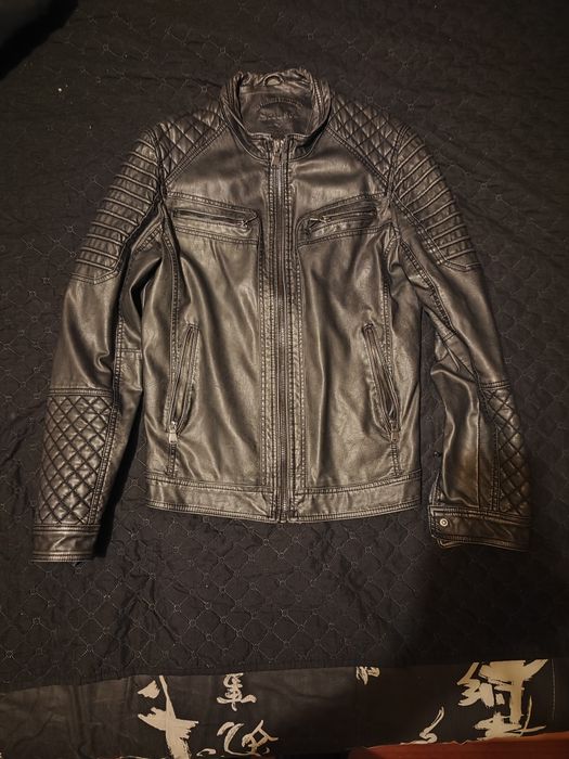Blusão cabedal motard