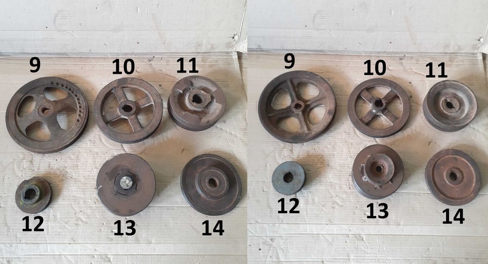 Шків 100 - 80 мм, 160 мм, 170 мм, 224 мм, 235 мм, 310 мм.. (Шкив 43 шт