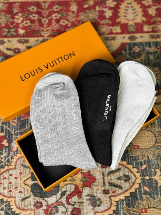 Мужские носки Louis Vuitton 3 пары в коробке носки Луи Виттон t147