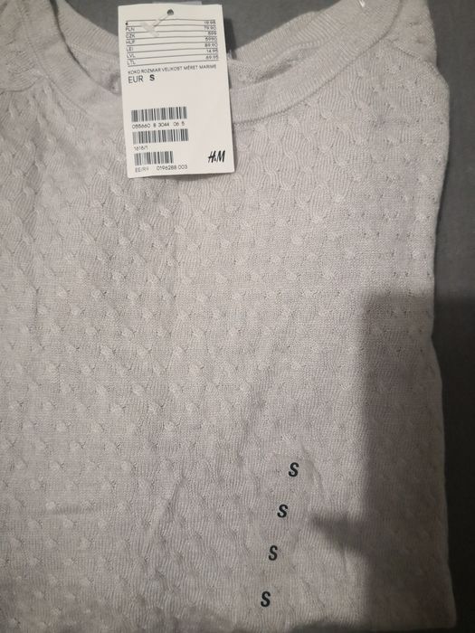 Nowy z metką sweter H&M. Szary sweterek
