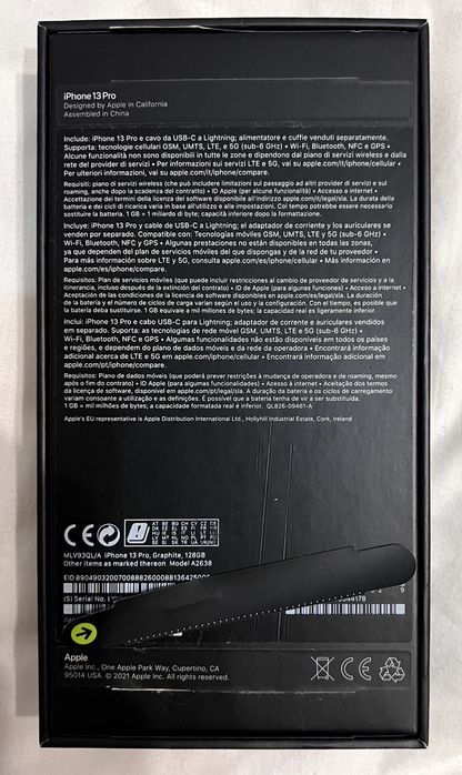Iphone 13 Pro Graphite 128 GB + Capa+Vidro Temperado+Carregador+Caixa