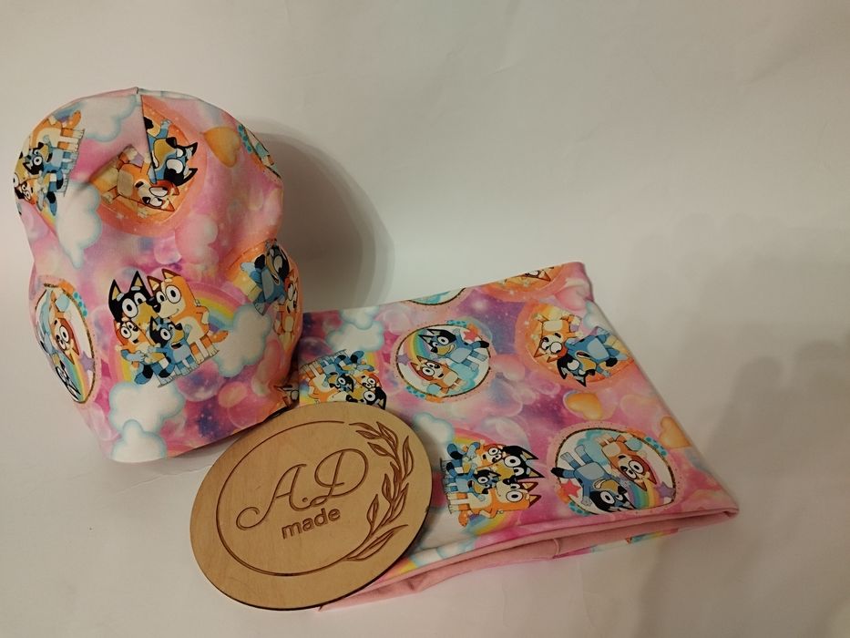 Komplet zimowy zestaw czapka ocieplany Bluey