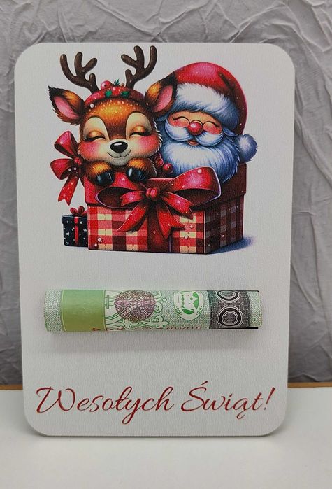Bon na pieniądze Boże Narodzenie Mikołajki 3D kolor 6 wzorów dow tekst