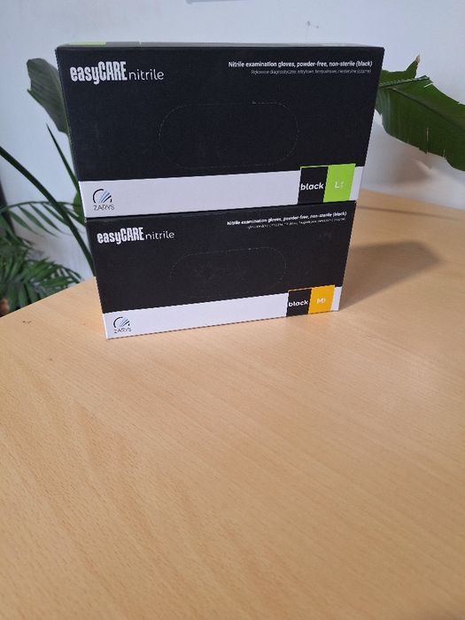 Rękawiczki Nitrylowe bezpudrowe czarne EasyCare 100szt