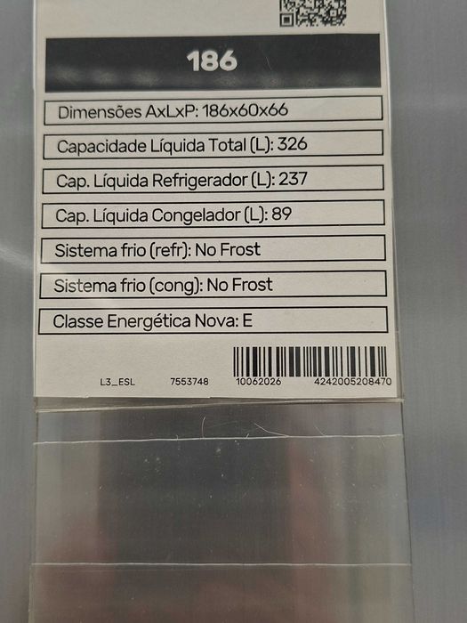 Frigorífico Combinado BOSCH / MIELE  (No Frost - 186 cm - 326 L - Inox)  | Novo