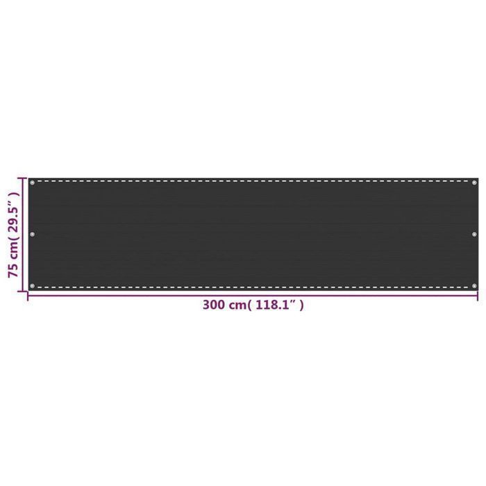 Vidaxl Parawan Balkonowy, Antracytowy, 75X300 Cm, Hdpe