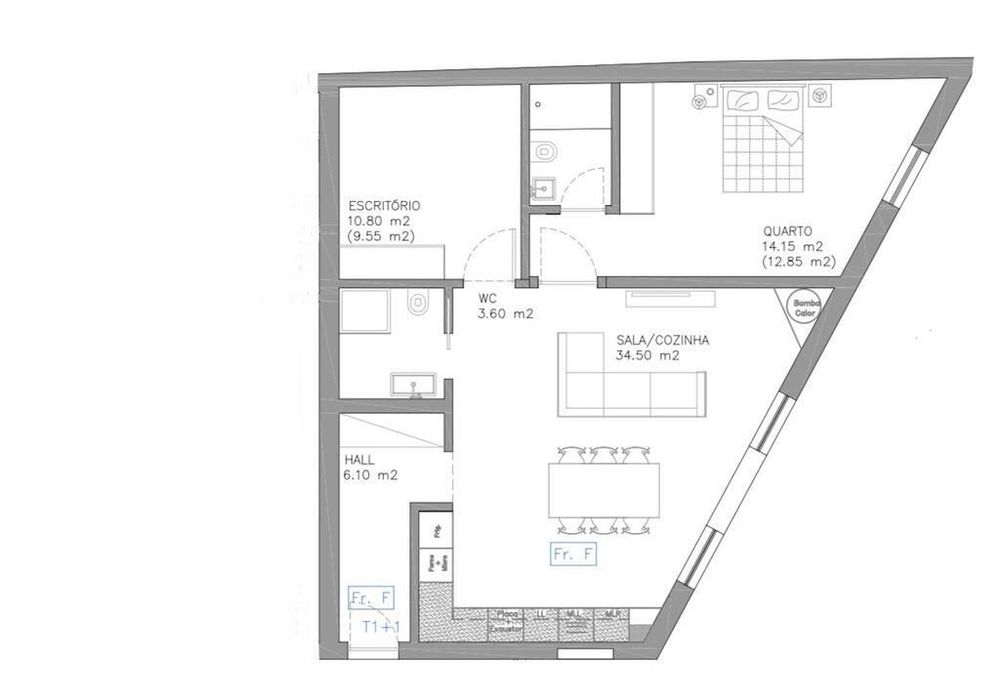 Apartamento T1 em Esgueira de 89,00 m2