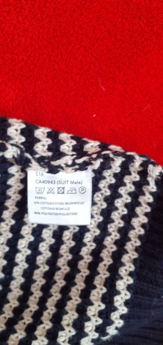 Sweter  w paski kremowo granatowe
