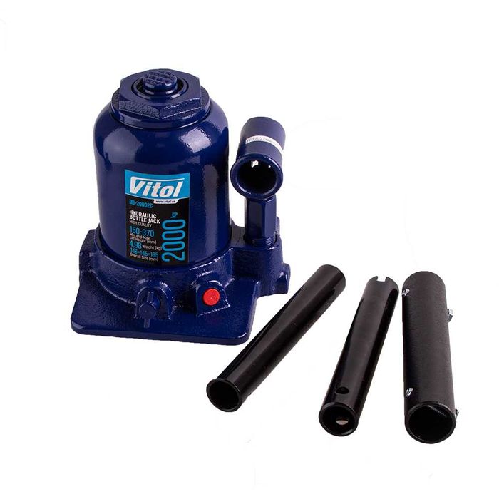 Домкрат гідравлічний телескопічний 2 т 2х циліндровий 150мм - 370мм