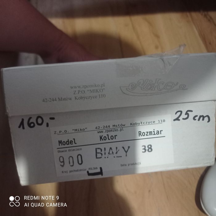 Buty, pantofle komunijne szeroka stopa rozm 38 jak nowe