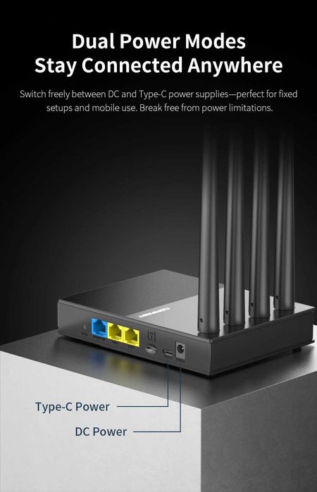 COMFAST AX300 4G роутер WiFi6 SIM картка LAN Type-C
