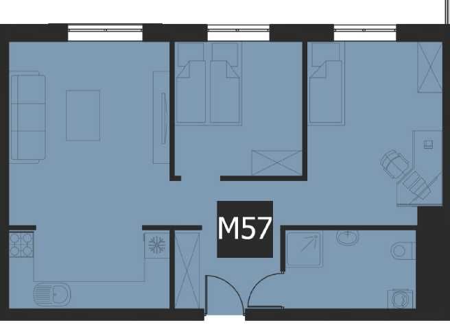 3‑pokojowe mieszkanie 61,59 m² – Żory, ul. Wolontariuszy 17