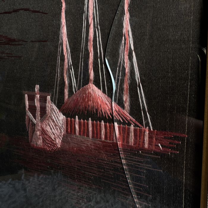 Japońskie obrazy wyszywane Vintage