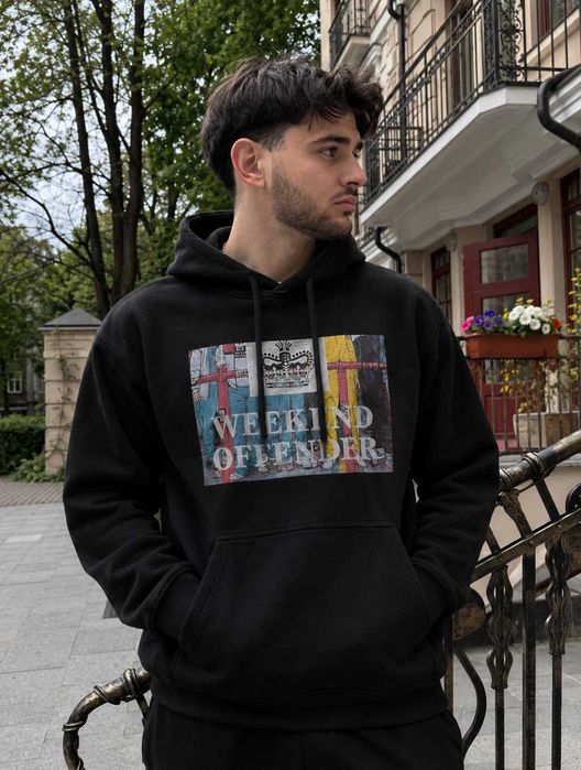 Худи WEEKEND OFFENDER Saturday Kids — Толстовка Черная Викенд Оффендер — XS S M L XL