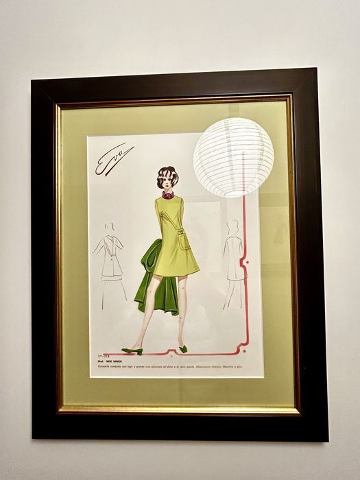 5 Gravuras vintage com moldura