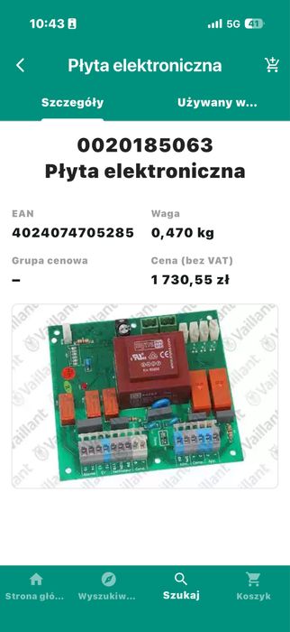 Płyta elektroniczna pompa ciepła cwu vaillant