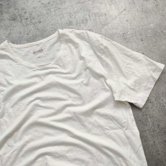 MĘSKA Biała Koszulka Bawełna PREMIUM Basic Czysta Hugo Boss Haft Logo