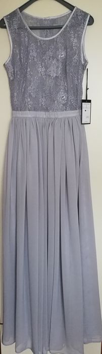 NOWA suknia r. 36, długa sukienka na wesele, poprawiny, studniówkę bal