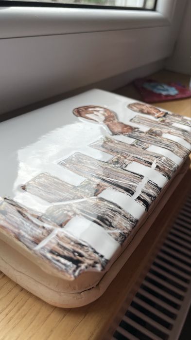 Kafle do pieca z rysunkiem wiejskim