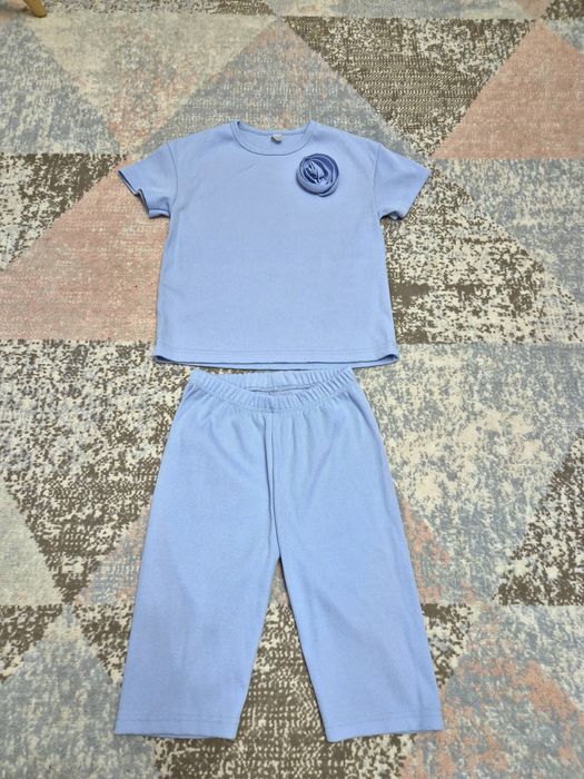 Zestaw spodenki i bluzka 152/158 cm błękitny