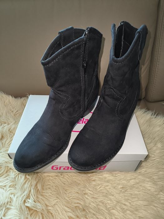 Botki ,kozaki sztyblety r,38 czarne