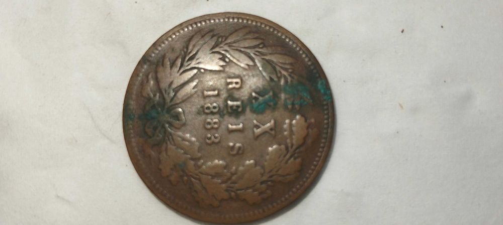 Moeda portuguesa antiga xx réis 1883