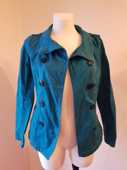 Płaszcz kurtka H&M Divided 34/ xs turkus niebieski