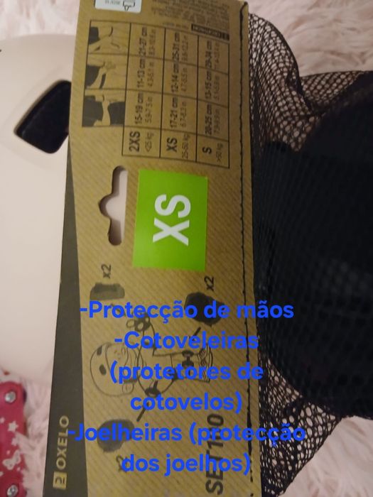 Patins em linha com equipamento de protecção +mala  trolley