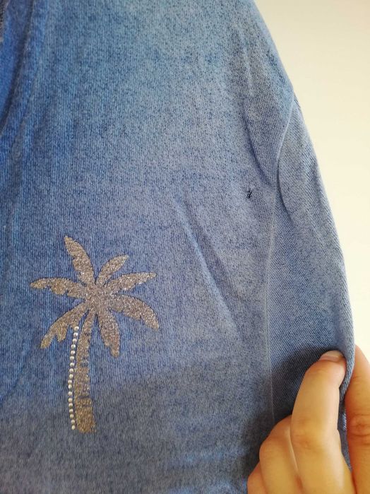 Via Appia Due niebieski t-shirt bluzka palmy r.50/52
