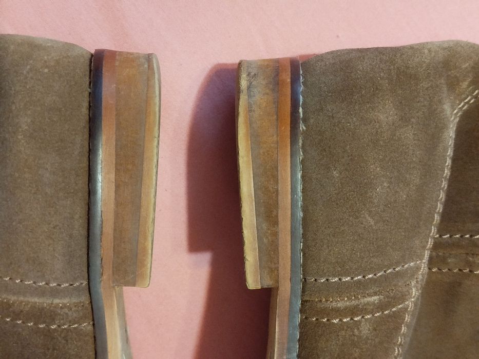 Brązowe skórzane zamszowe botki za kostkę Topshop 40