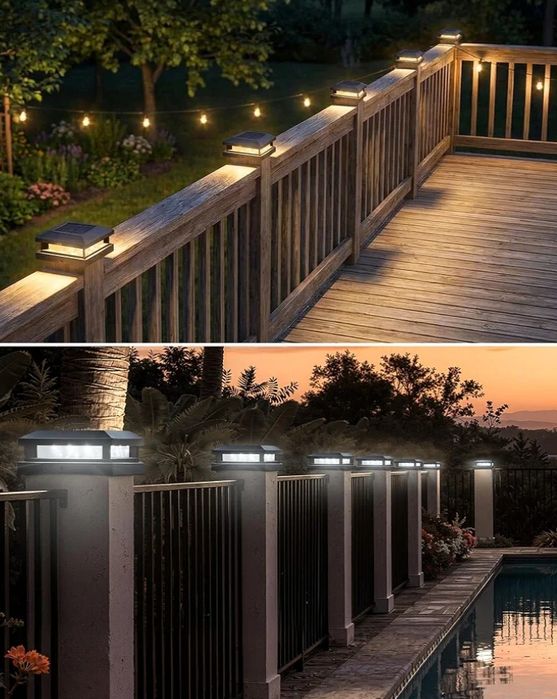 2 lampy solarne BRIMAX na slupki ogrodowe IP65 jak nowe