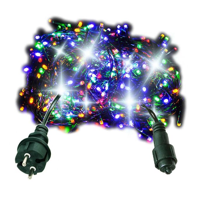 LAMPKI CHOINKOWE 1000 LED + FLASH Błysk Światełka Kurtyna Zewnętrzne