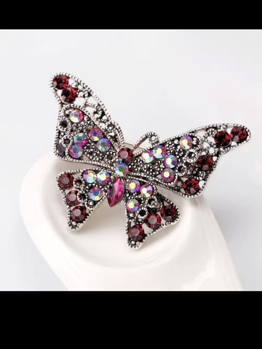 Nowa przypinka Broszka Vintage motyl cyrkonia