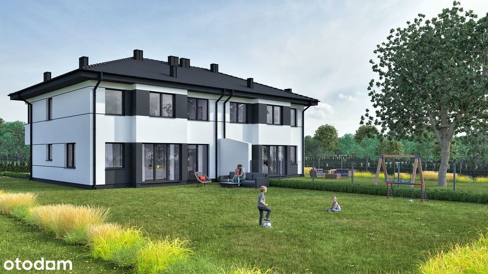 dom Chotomów ½ bliźniaka 177 m2+20m2, bez PCC, PKP, droga gminna