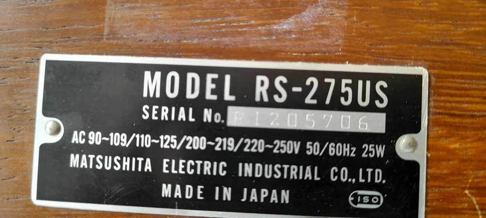 Deck National Panasonic RS 275US