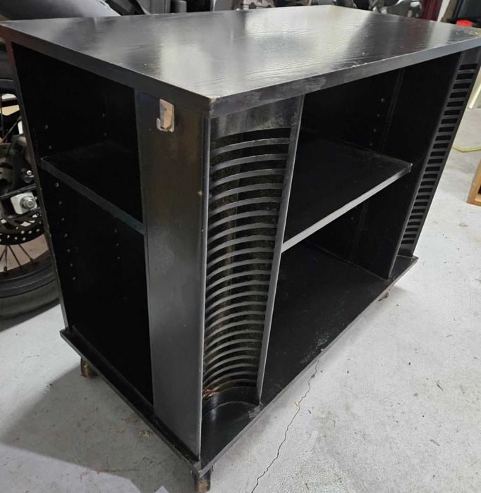 Móvel de TV/Hi-Fi Vintage com Arrumação para CDs S/Rodas – Preto