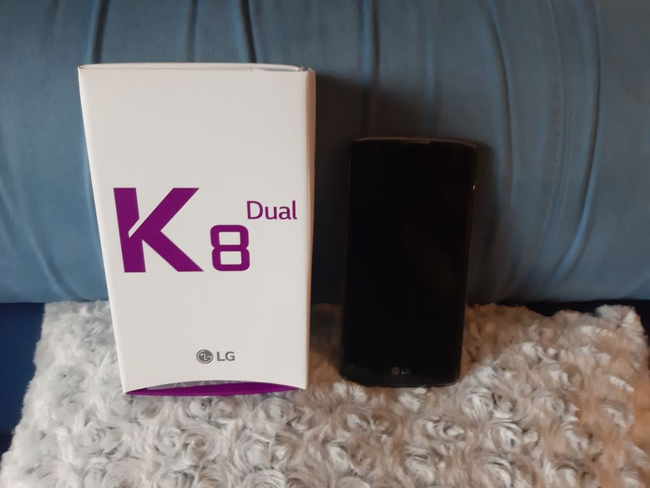 Telefon LG K 8 Dual sim Black Blue bez simlocka ładowarka pokrowiec pu
