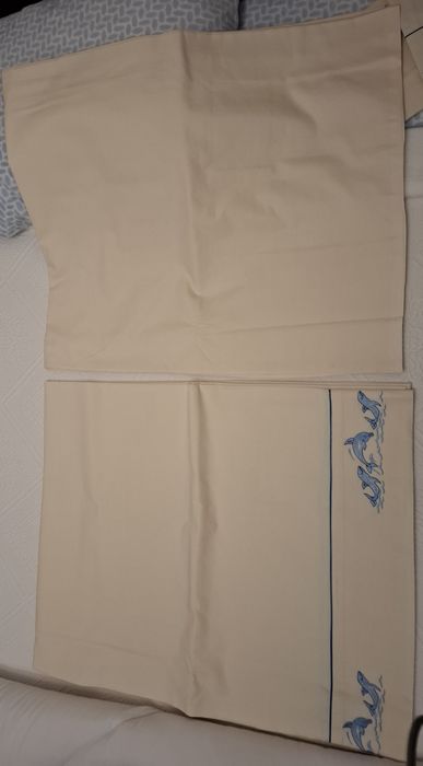 Lençóis de casal + atoalhados wc golfinhos