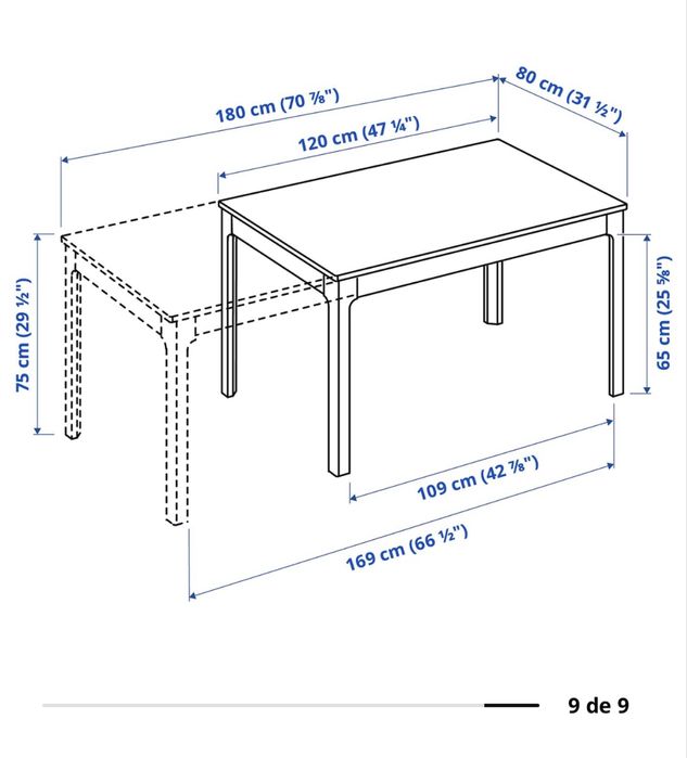 Mesa extensível ekedalen ikea + 4 cadeiras