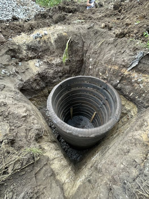 Сливная яма копка септиков водопровод земляные работы канализация