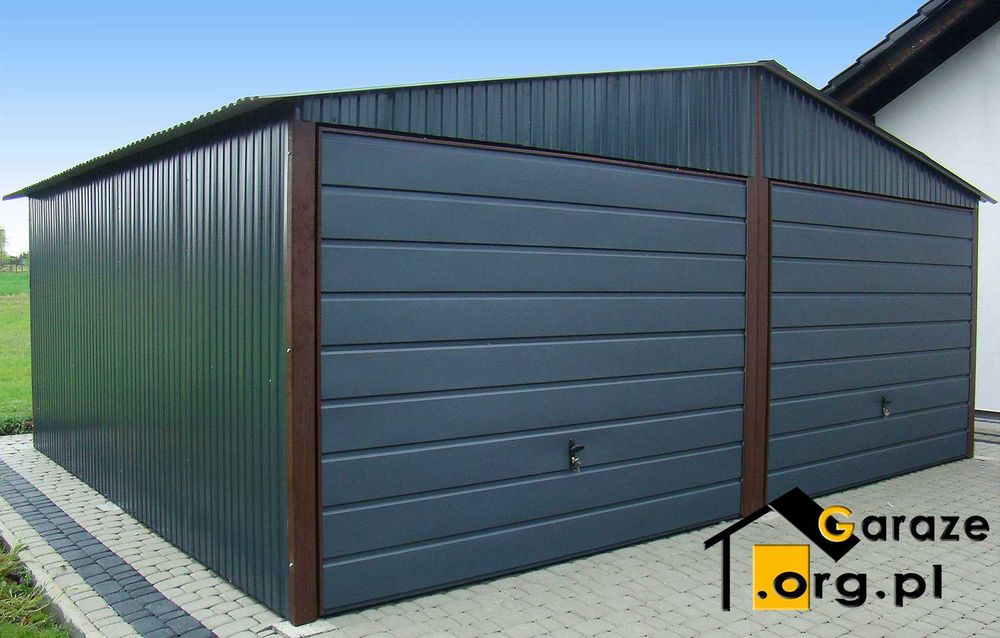 Garaż blaszany 6x5 dwuspadowy WYPRZEDAŻ producent montaż GRATIS