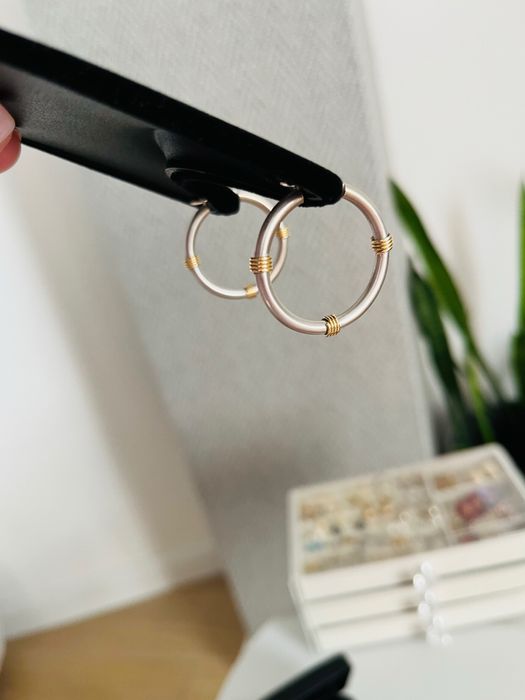 Нові золоті сережки 585 проби  біле матове золото